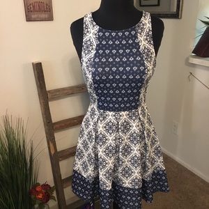 Rewind Blue & White Sundress